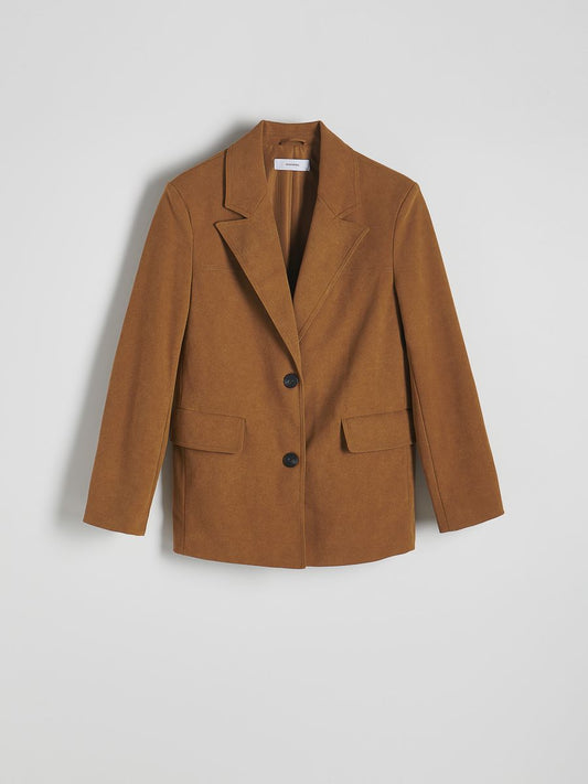 Faux suede oversized blazer