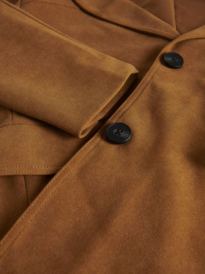 Faux suede oversized blazer