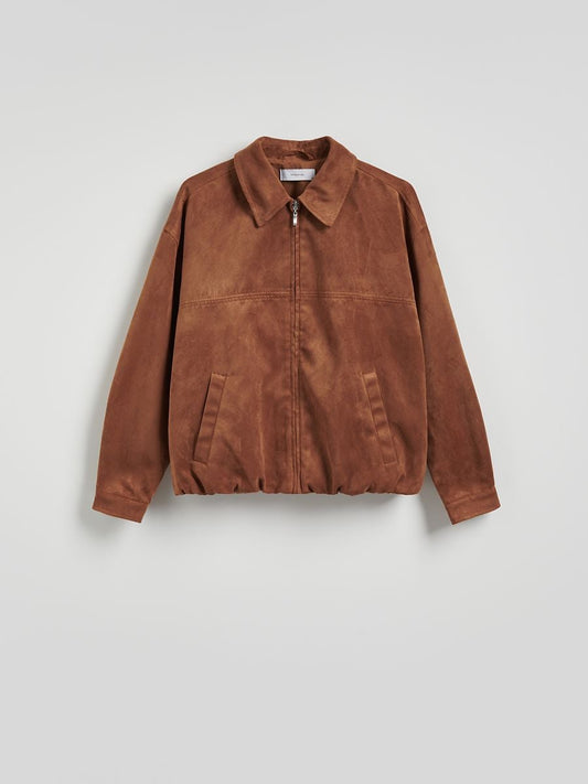 Faux suede oversize jacket