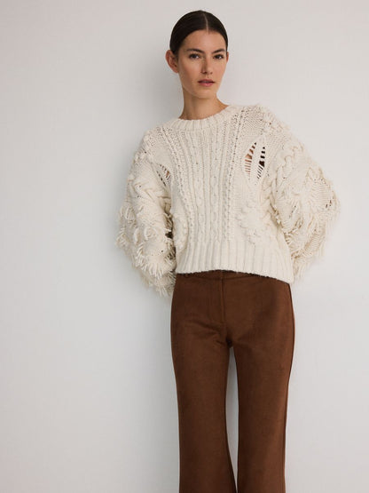 Jumper with fringes