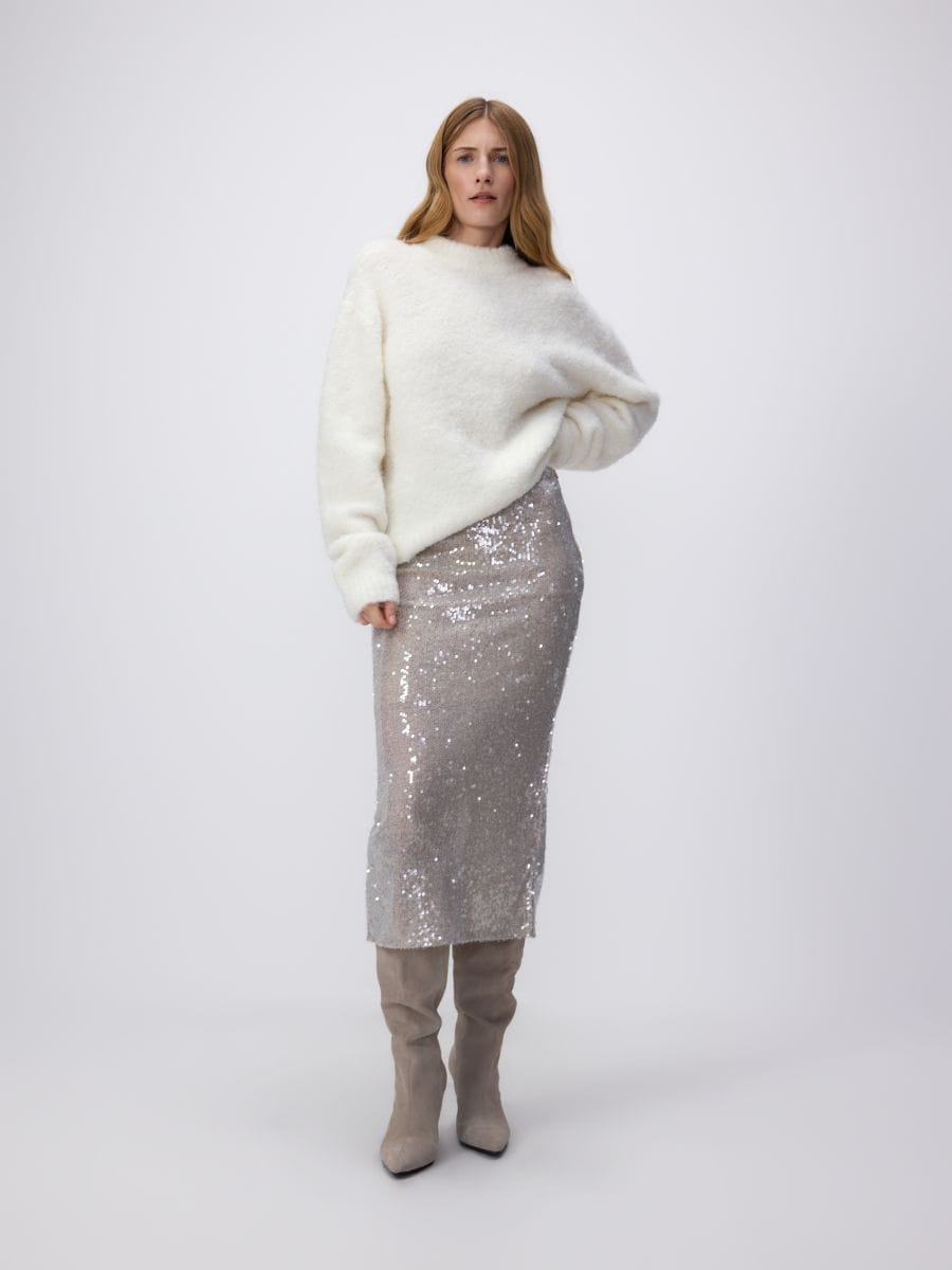 Sequin midi skirt