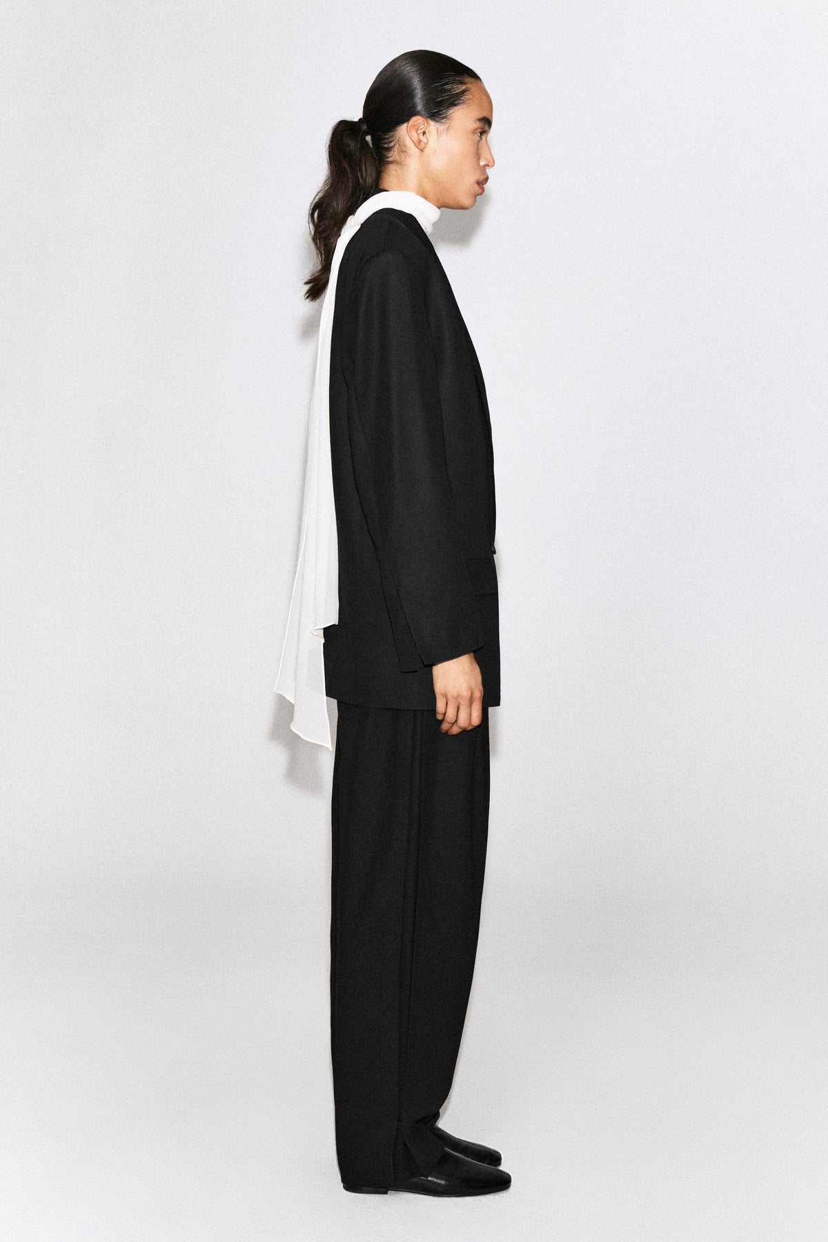 Contrast-Lined Double-Breasted Blazer