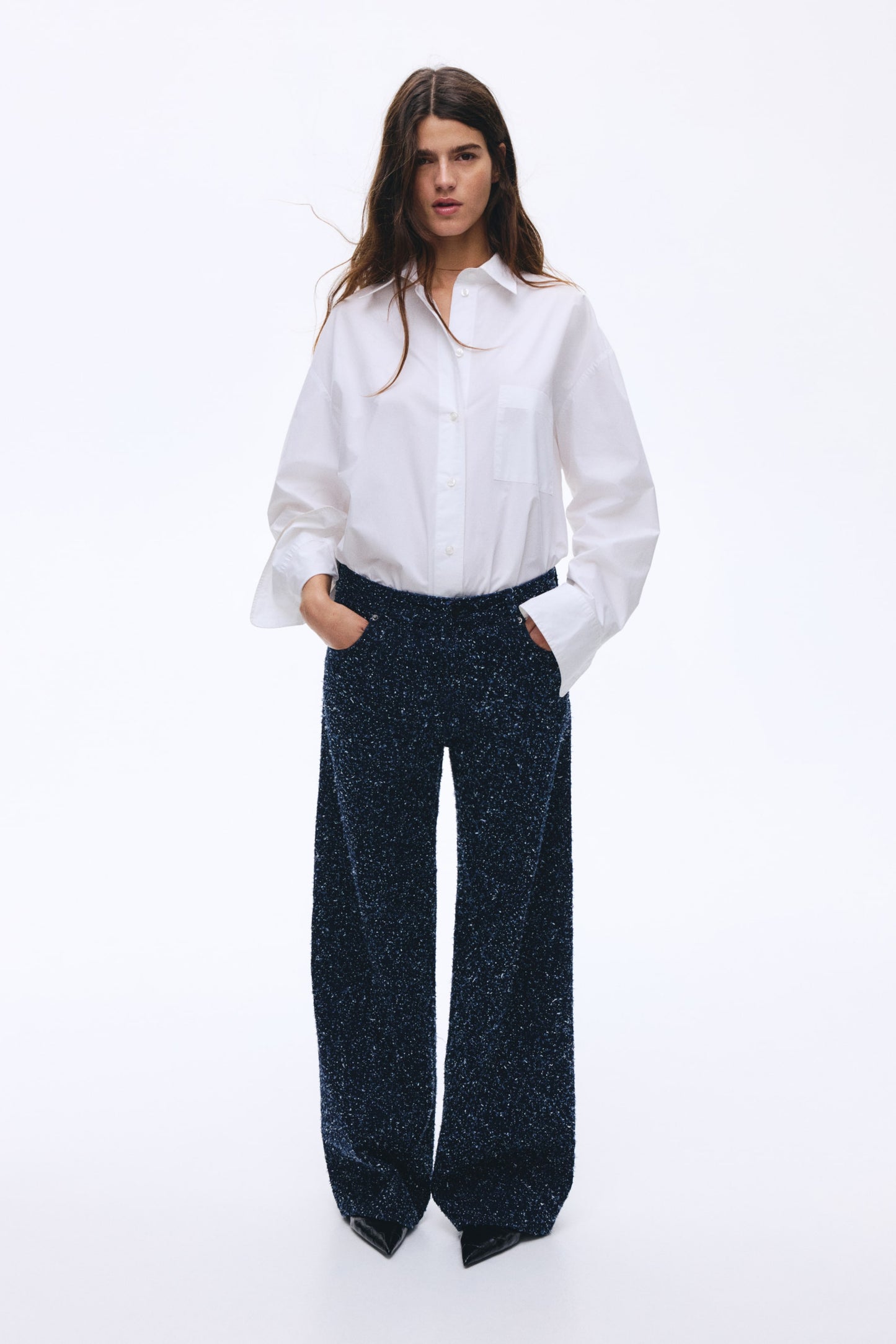 Bouclé denim jeans