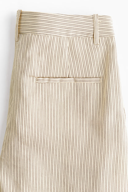 Linen-blend barrel trousers
