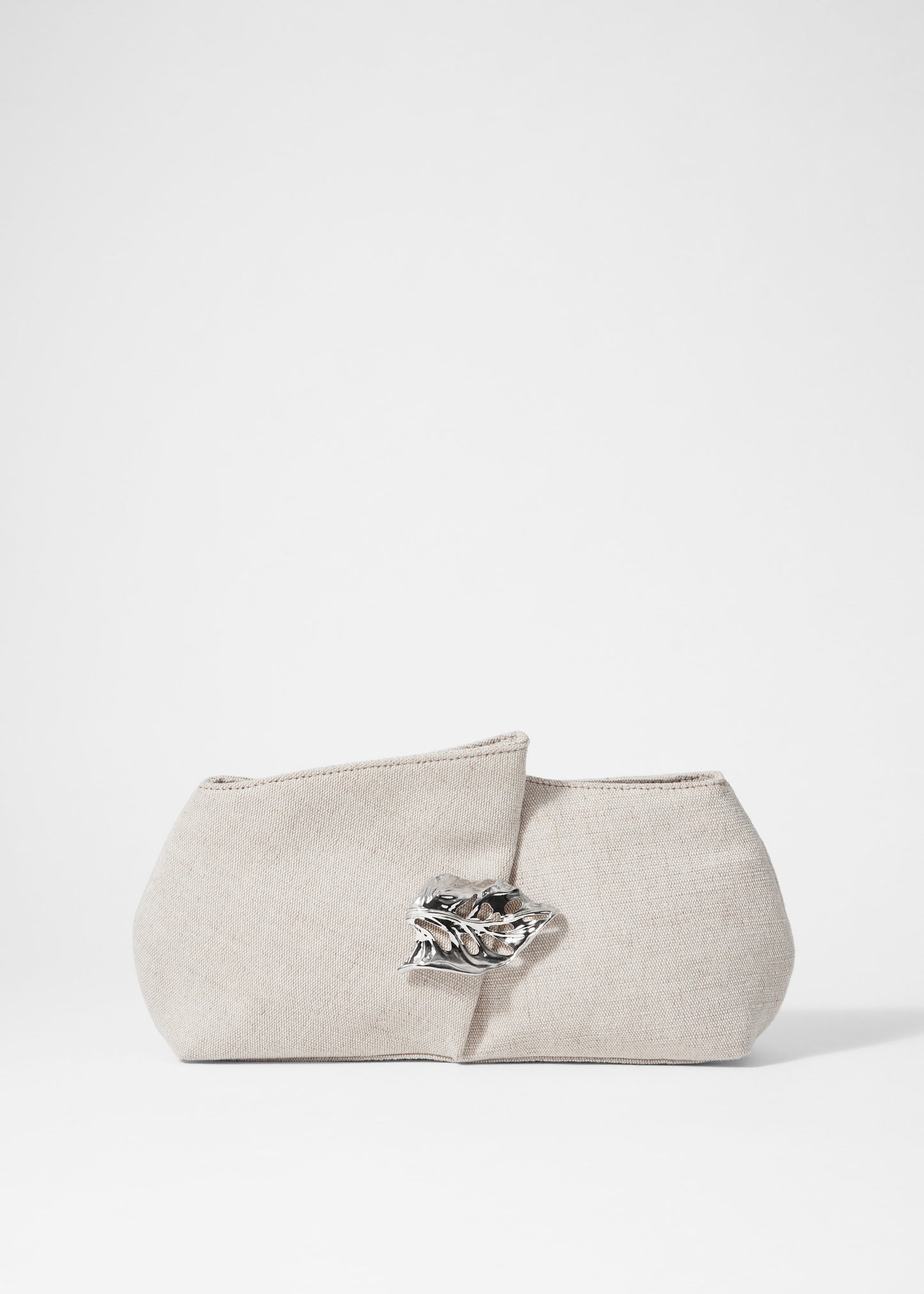 Leaf-Brooch Canvas Clutch