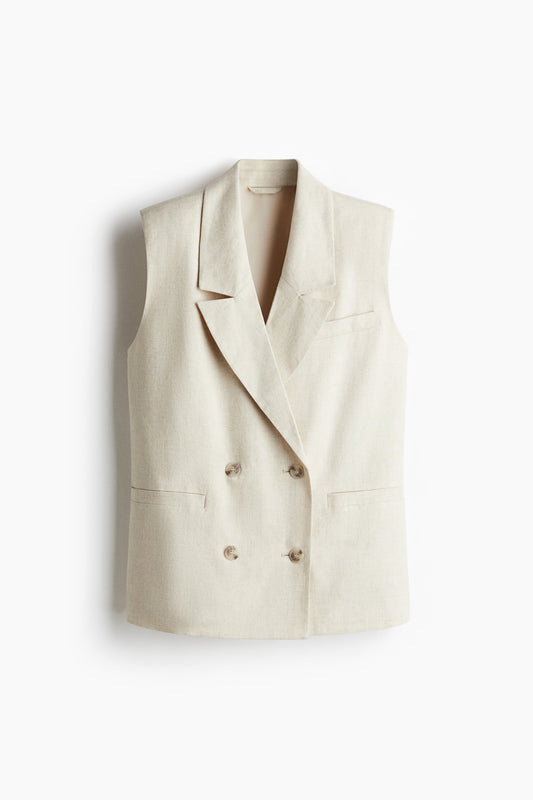 Linen-blend waistcoat