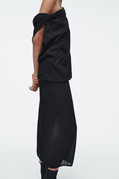 Sheer knitted skirt