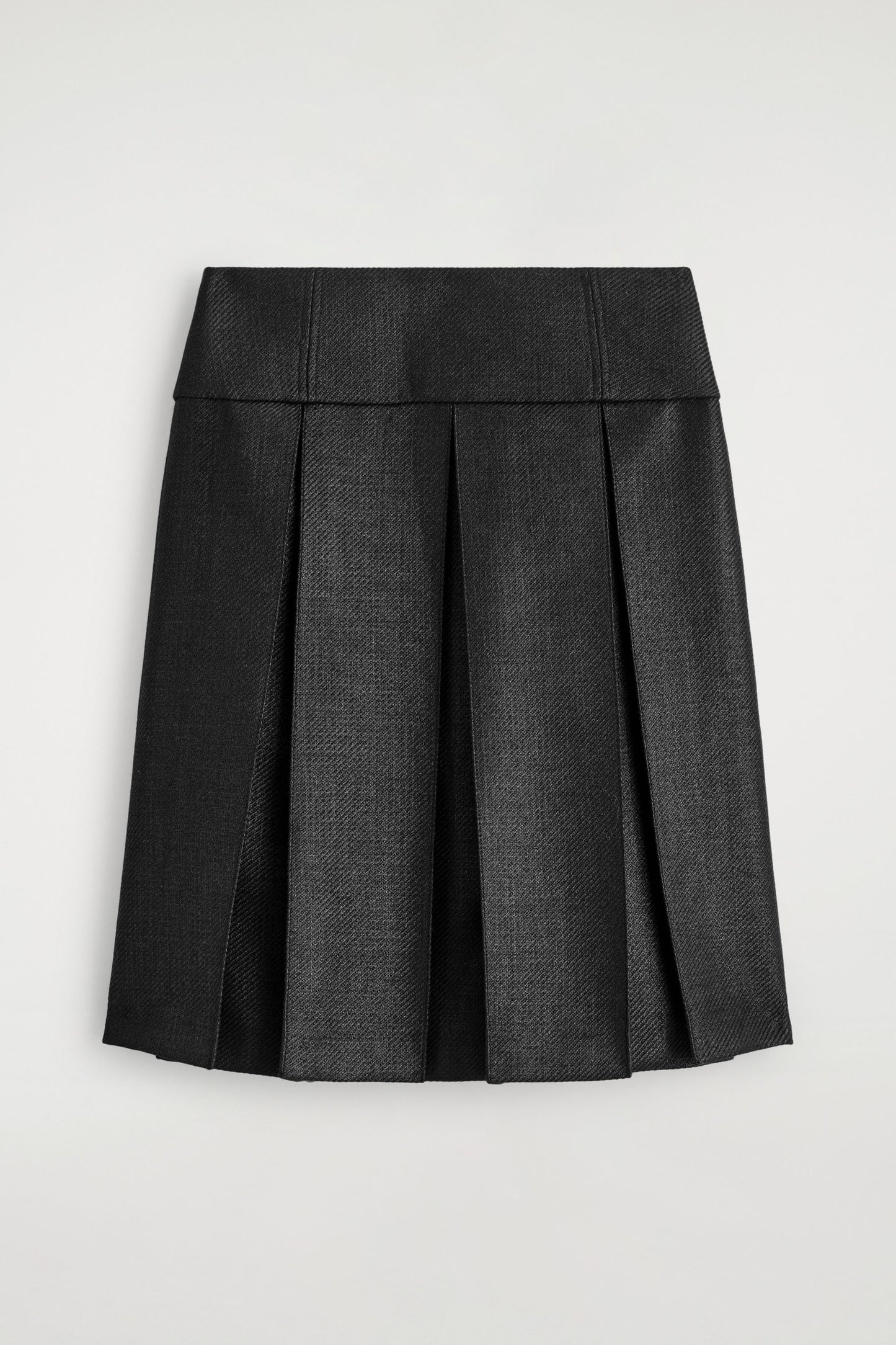 Pleated Wool-Blend Skirt