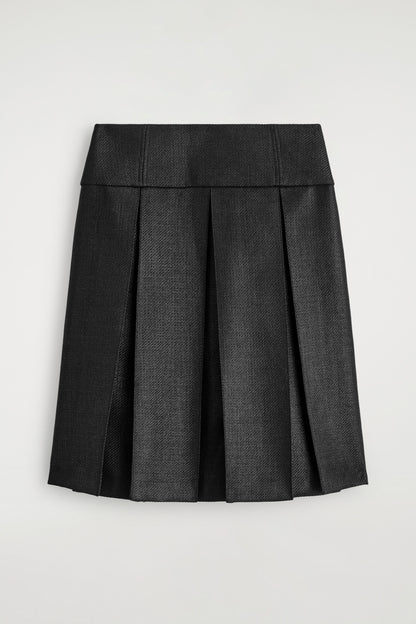 Pleated Wool-Blend Skirt