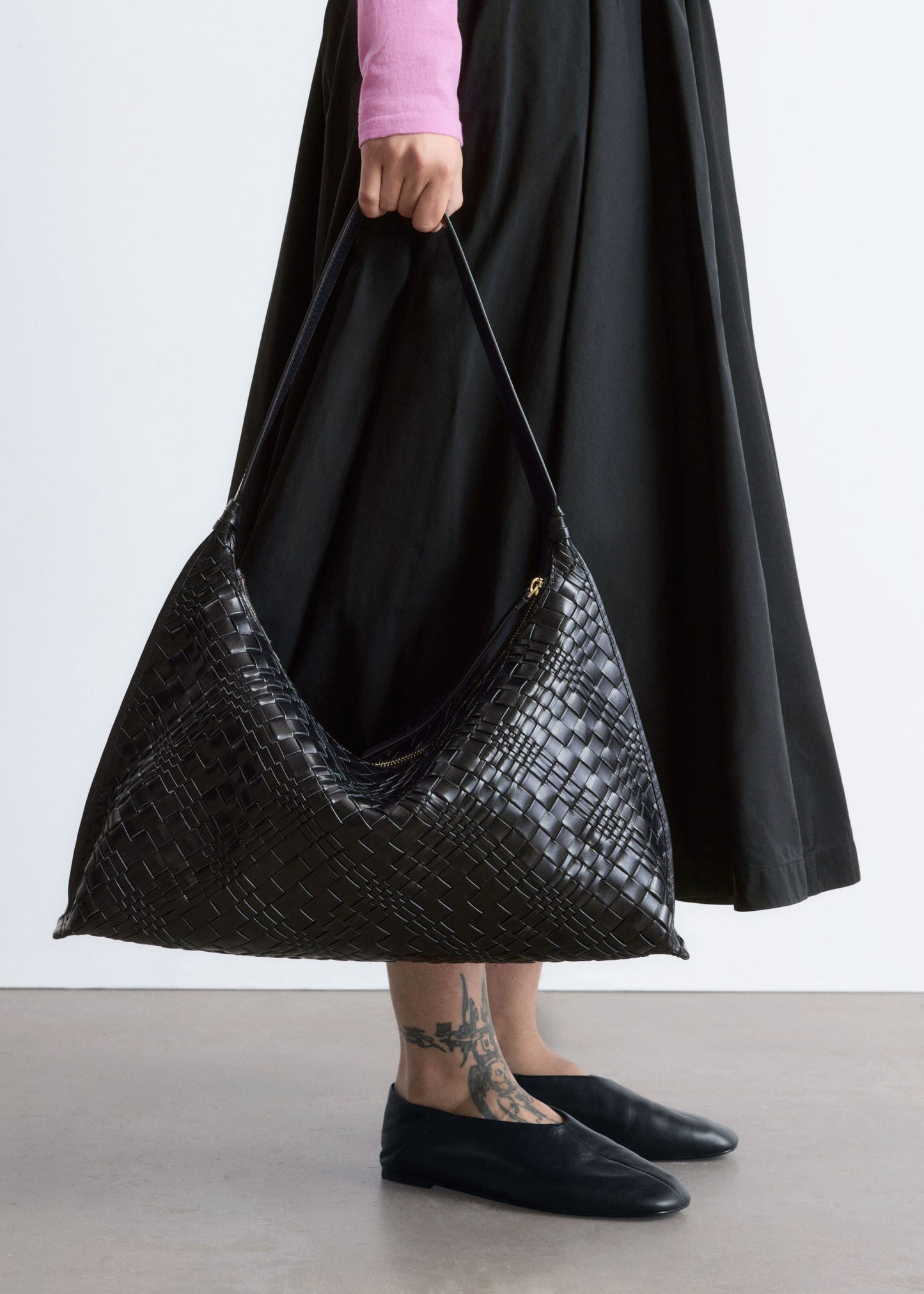 Interwoven Leather Tote Bag