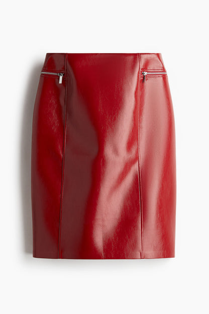 Coated pencil skirt
