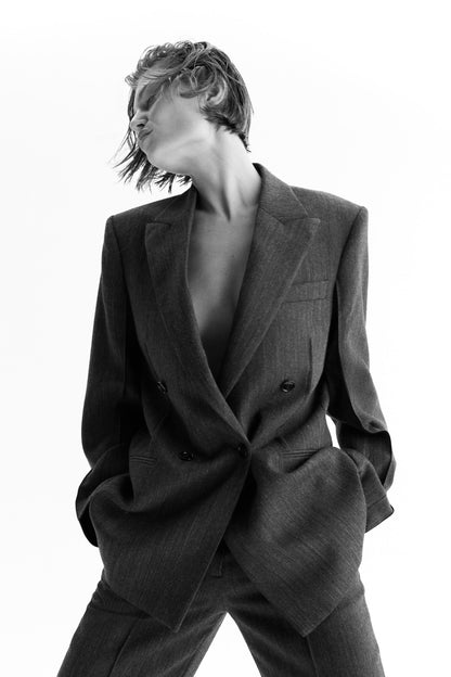 Double-breasted wool blazer
