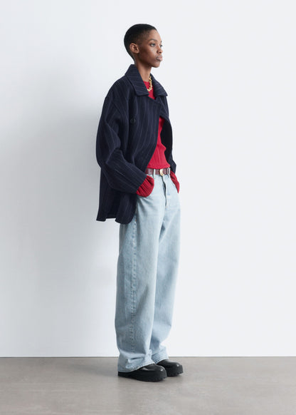 Cocoon-Shaped Wool Jacket