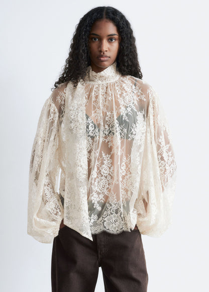 Lace Bow-Ribbon Blouse