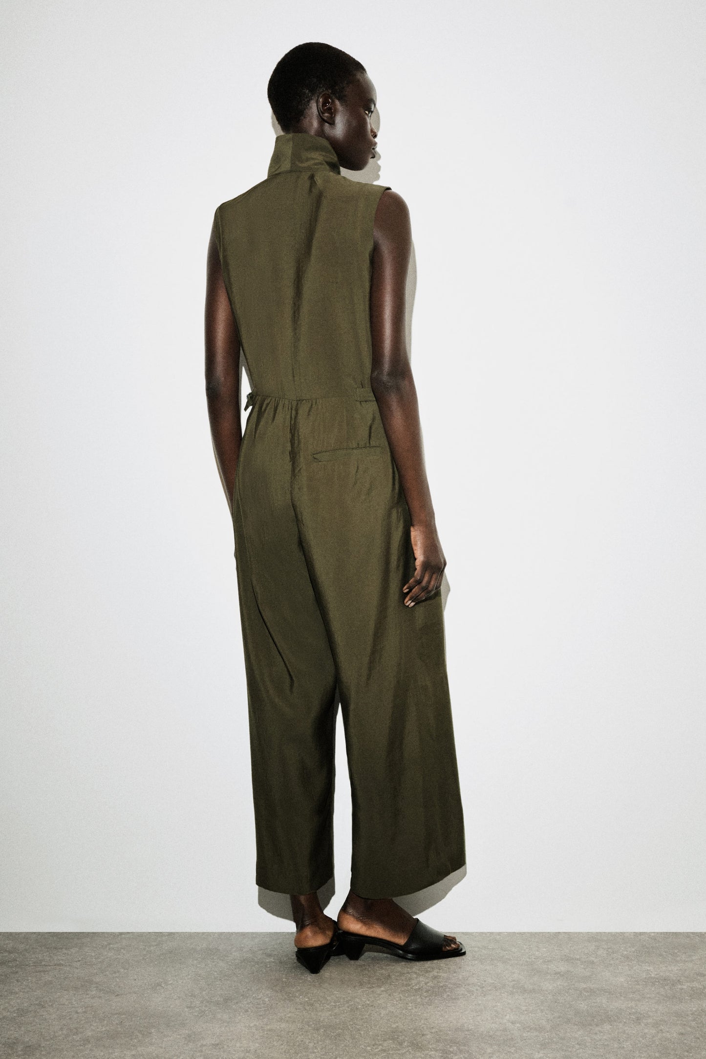 Shawl-Collar Utility Jumpsuit