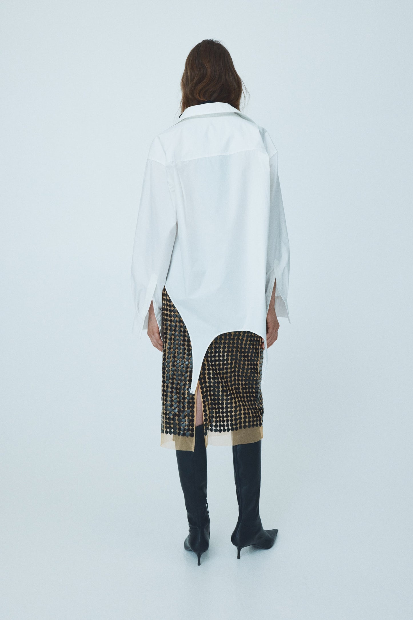 Sequined mesh skirt