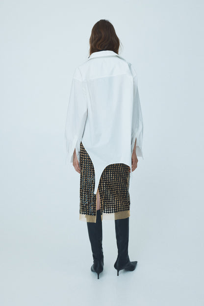 Sequined mesh skirt