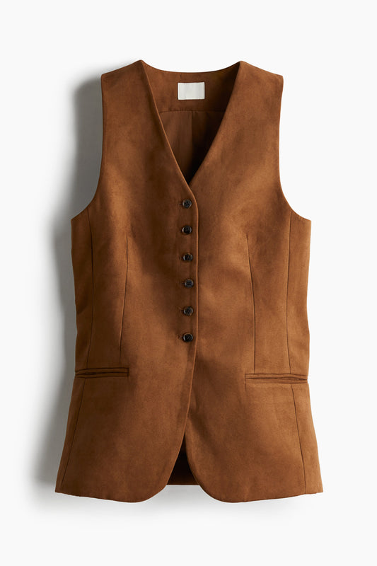 Linen-blend suit waistcoat