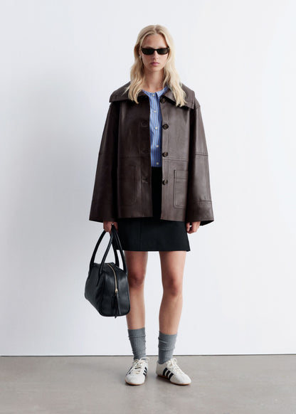 Boxy Nappa Leather Jacket