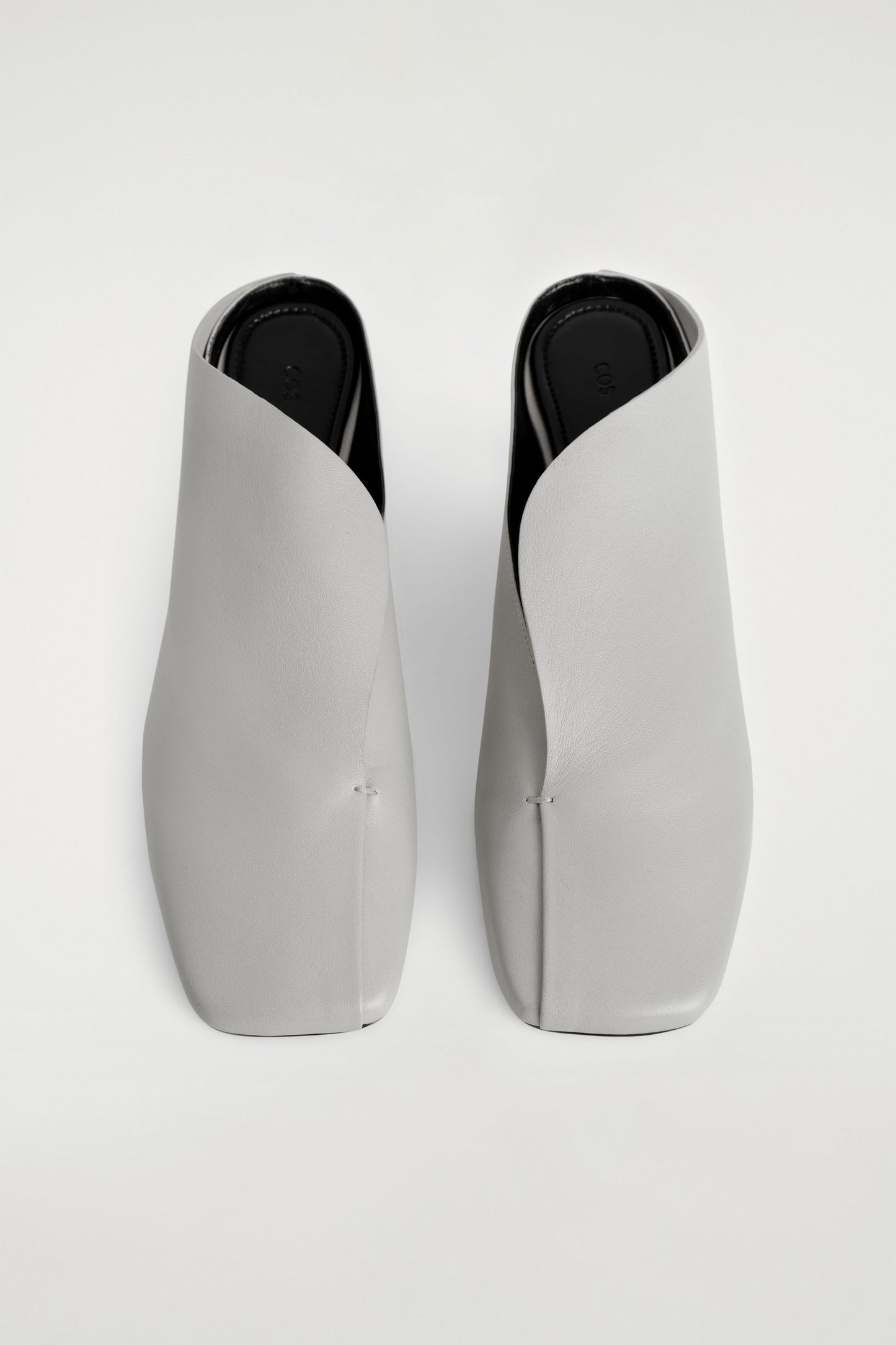 Draped Leather Kitten-Heel Mules