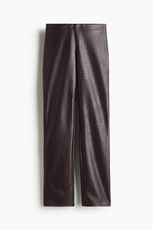 Straight coated trousers