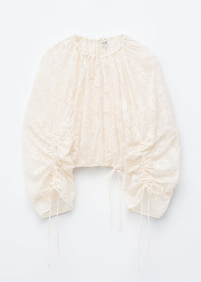 Gathered Lace Blouse - White - Blouses - & Other Stories GB