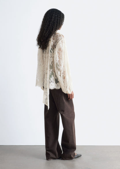 Lace Bow-Ribbon Blouse