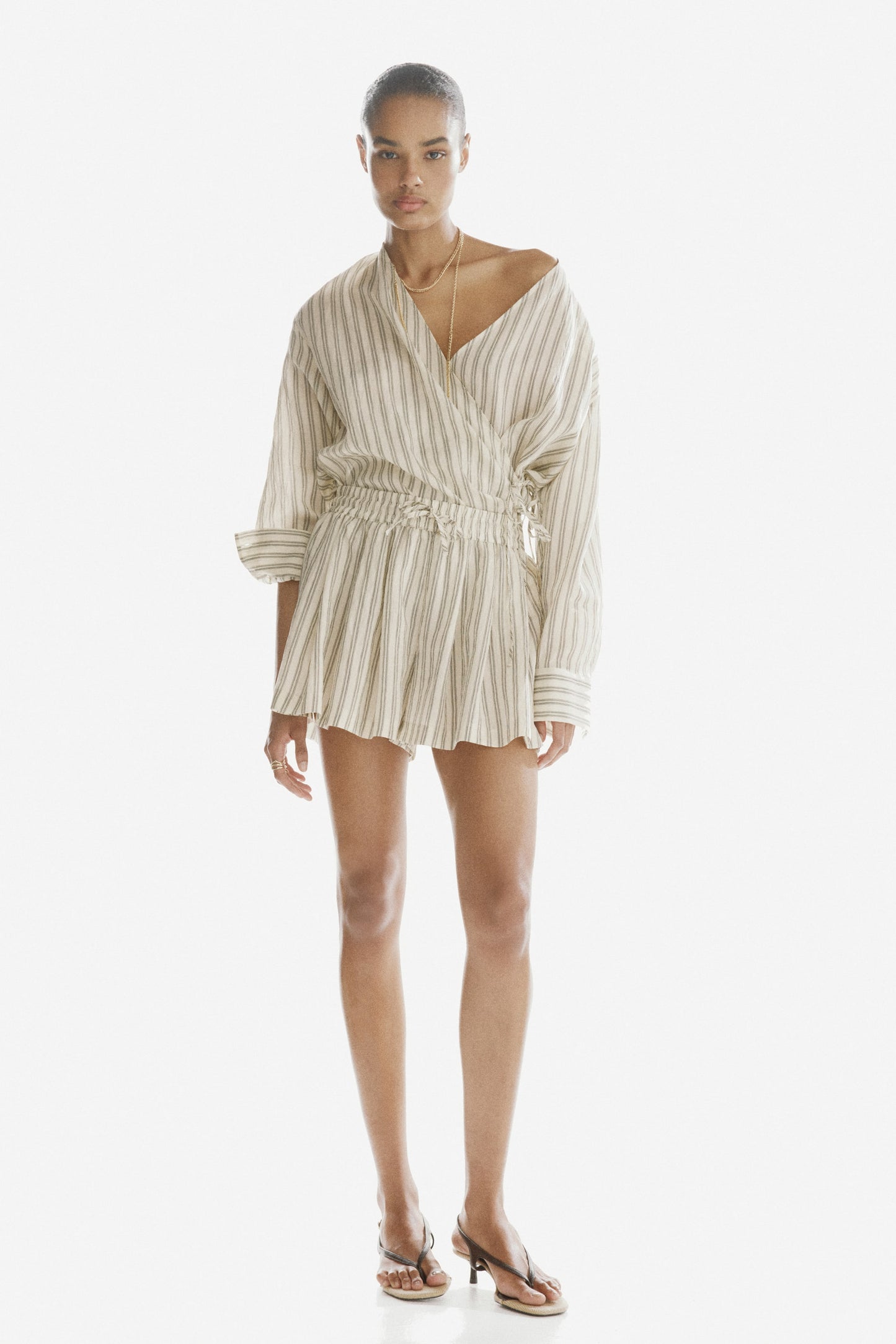 Striped Drawstring shorts