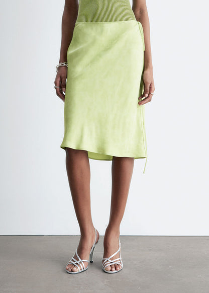 Satin Knee-Length Slip Skirt