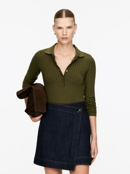 Wide-Rib Polo Shirt