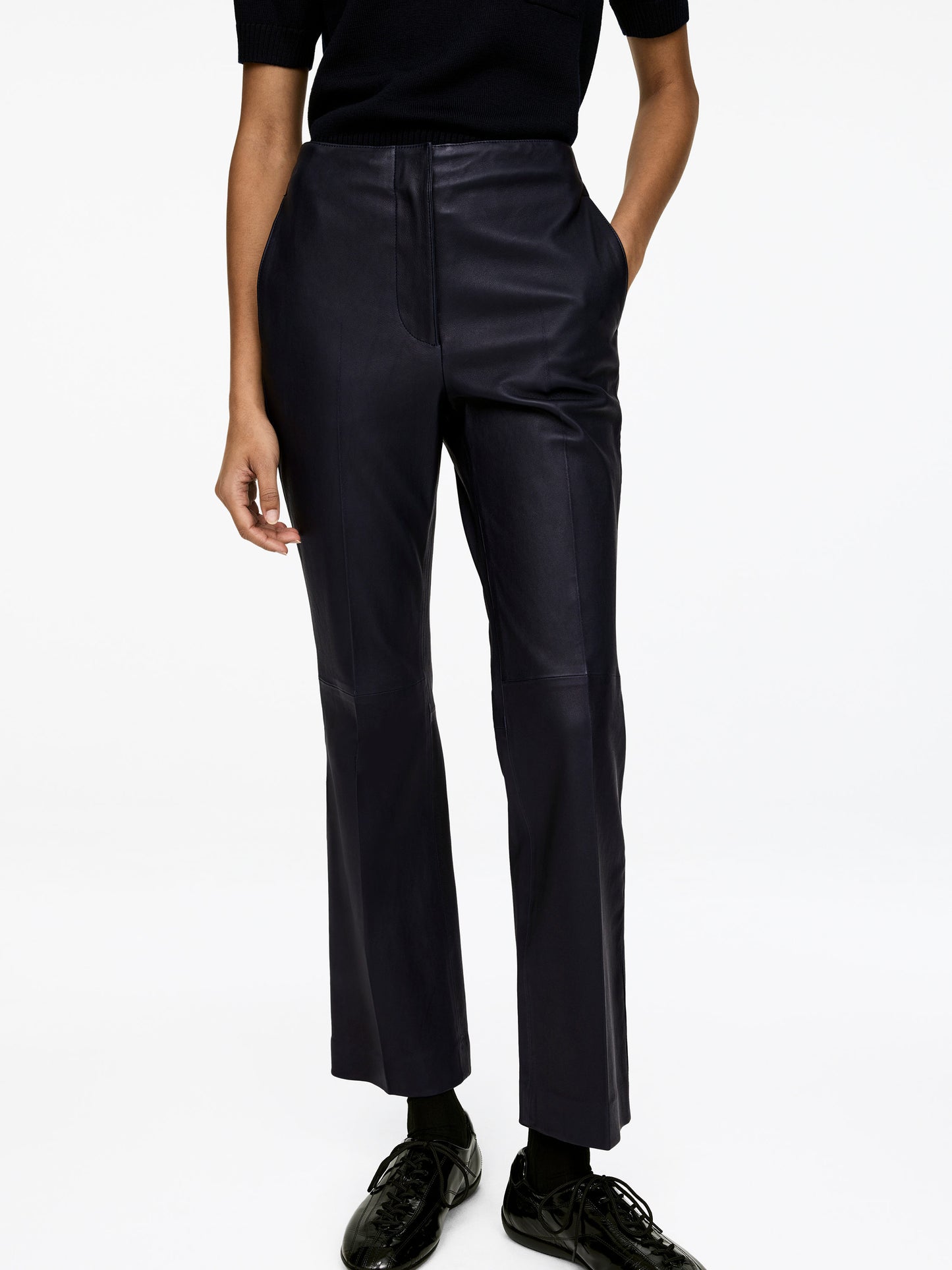 Kick-Flare Leather Trousers