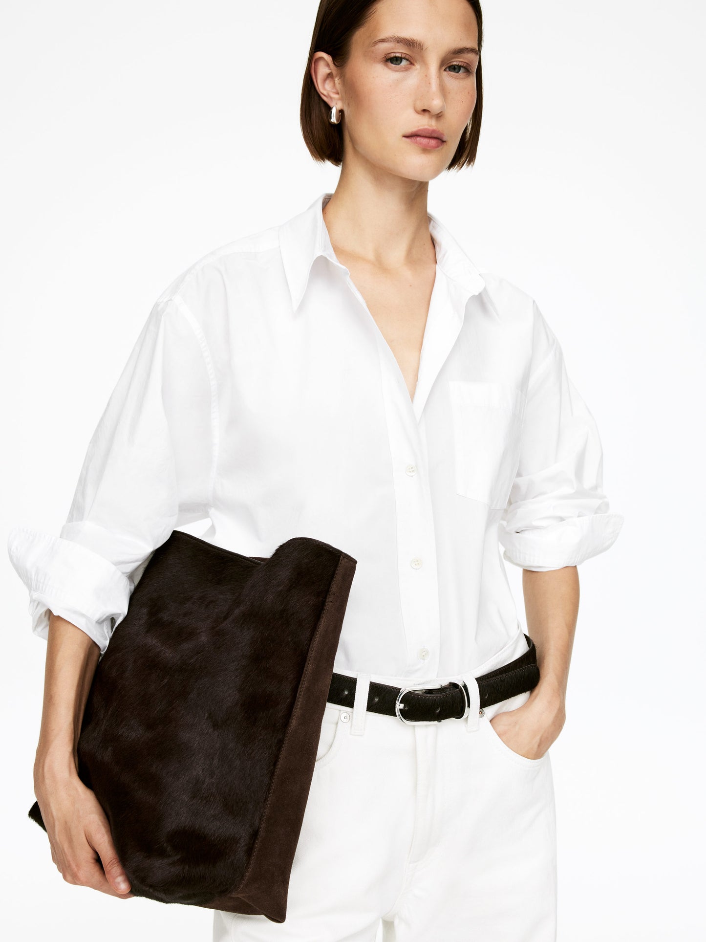 Leather-Suede Tote Bag