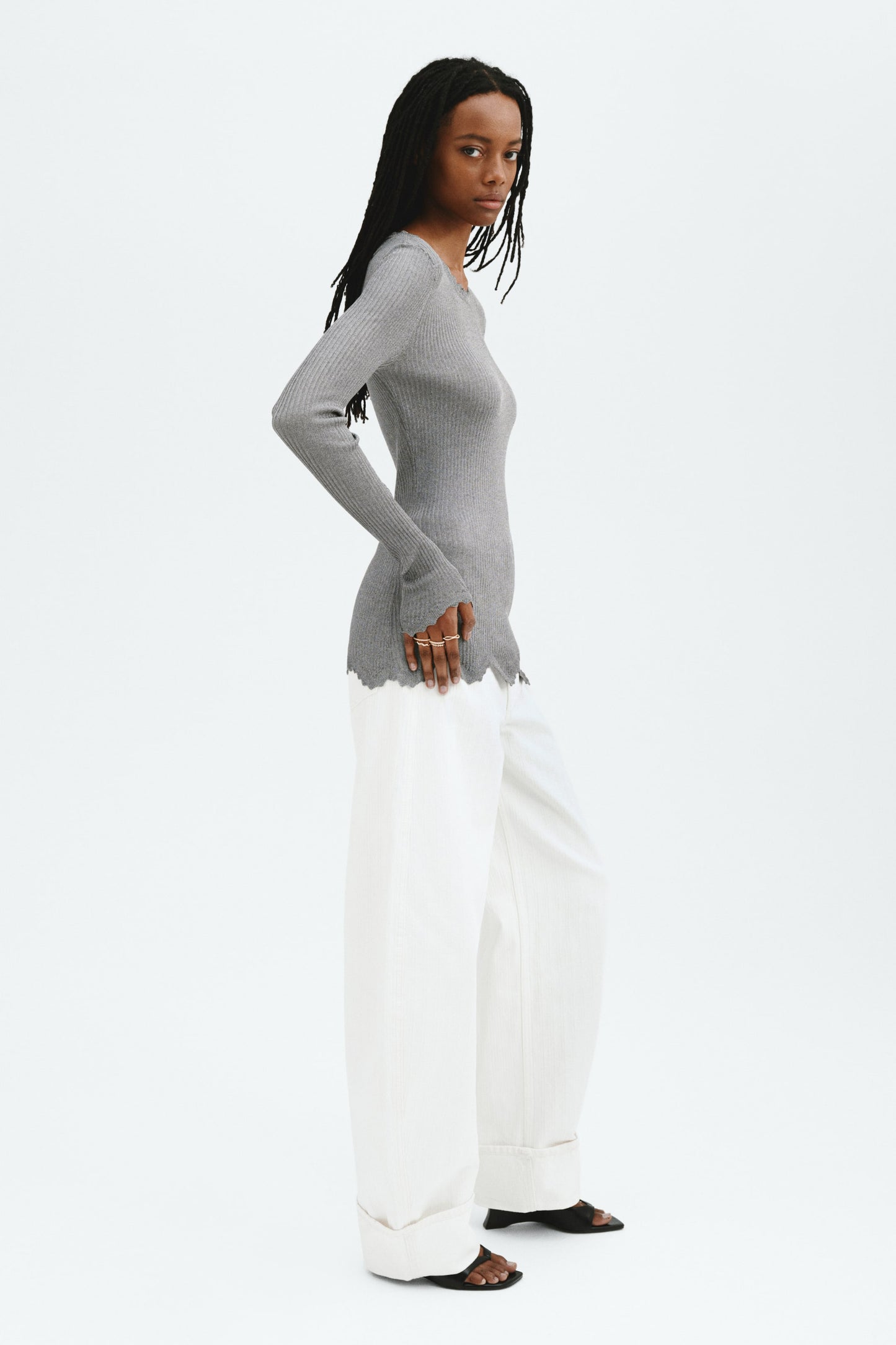 Glittery viscose top
