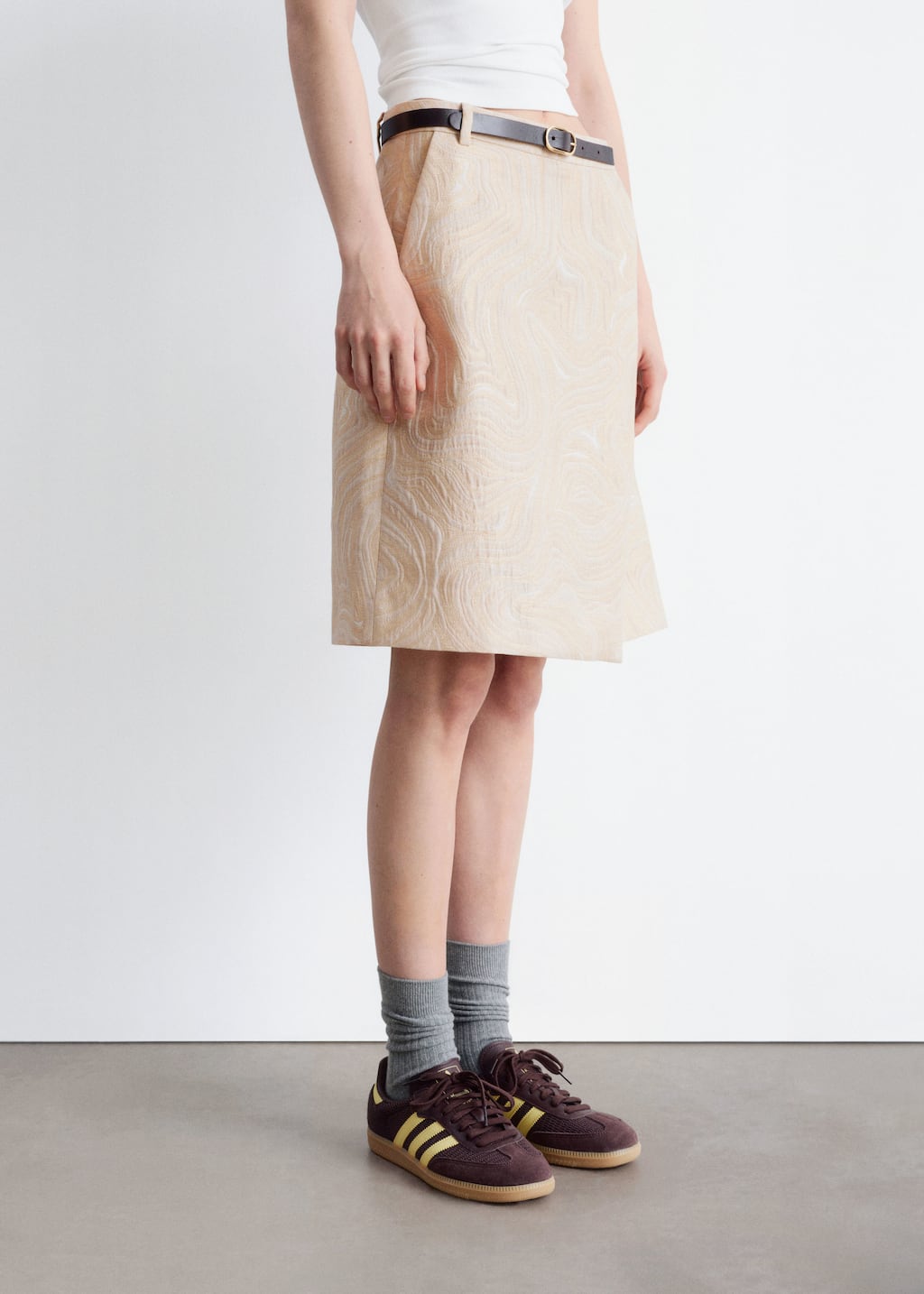 A-line Jacquard Midi Skirt