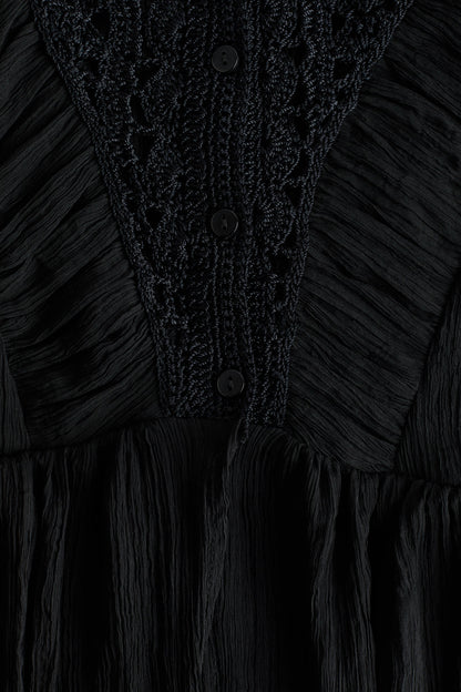 Crochet-look blouse