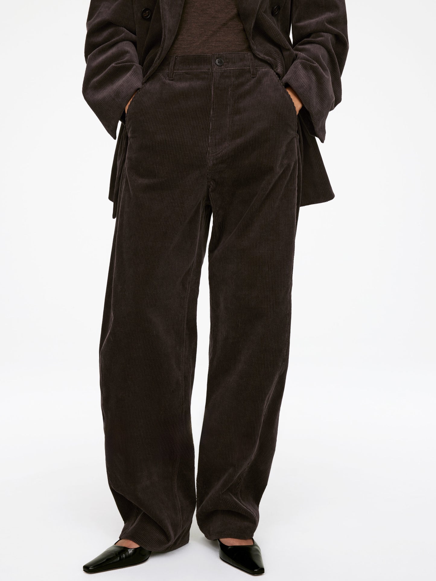 Barrel-Leg Corduroy Trousers