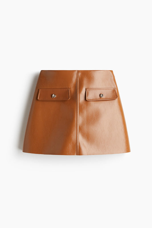Coated mini skirt