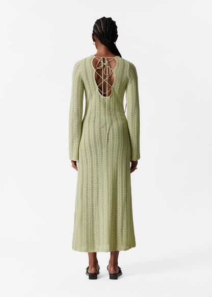 Pointelle-Knit Midi Dress