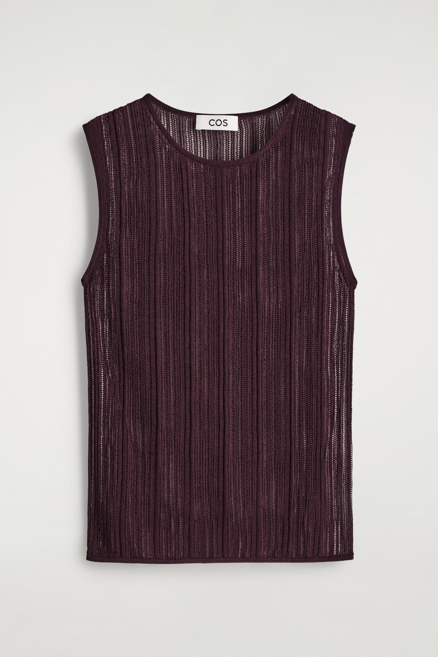 Sheer Lace-Knit Tank Top