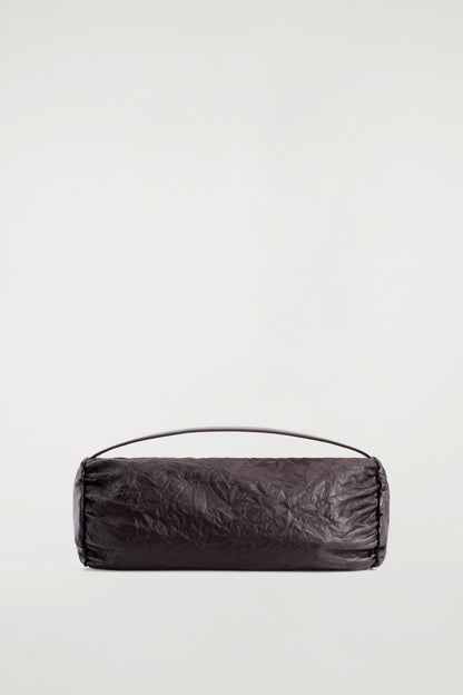 Textured-Leather Cylinder Clutch Bag