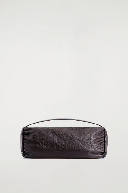 Textured-Leather Cylinder Clutch Bag