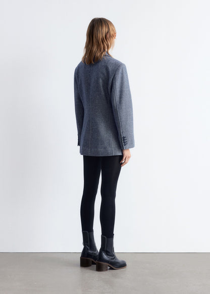 Fitted Shoulder-Pad Blazer