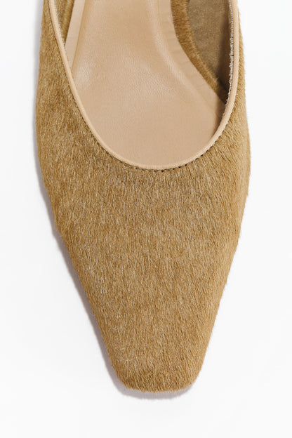 Heeled leather mules