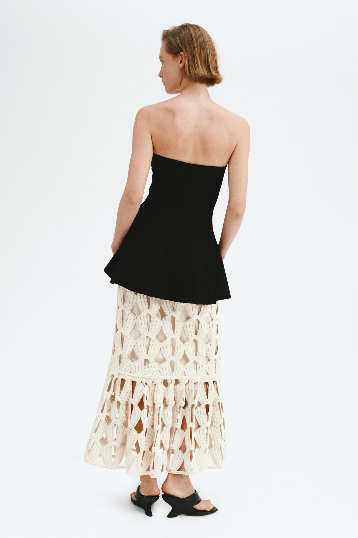 Crochet-look skirt