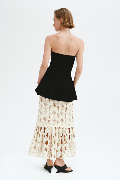Crochet-look skirt