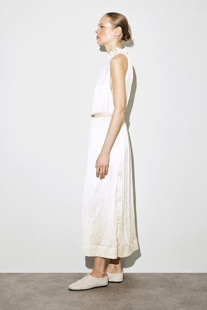 Crinkled-Satin Midi Dress