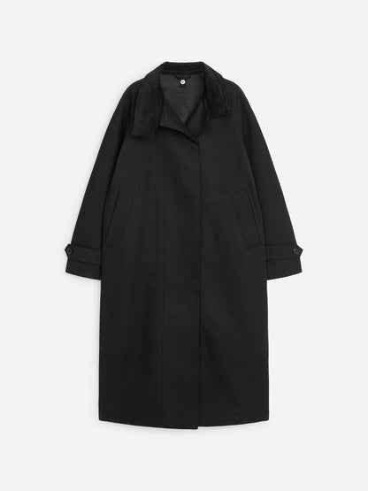 Corduroy-Collar Cotton Coat