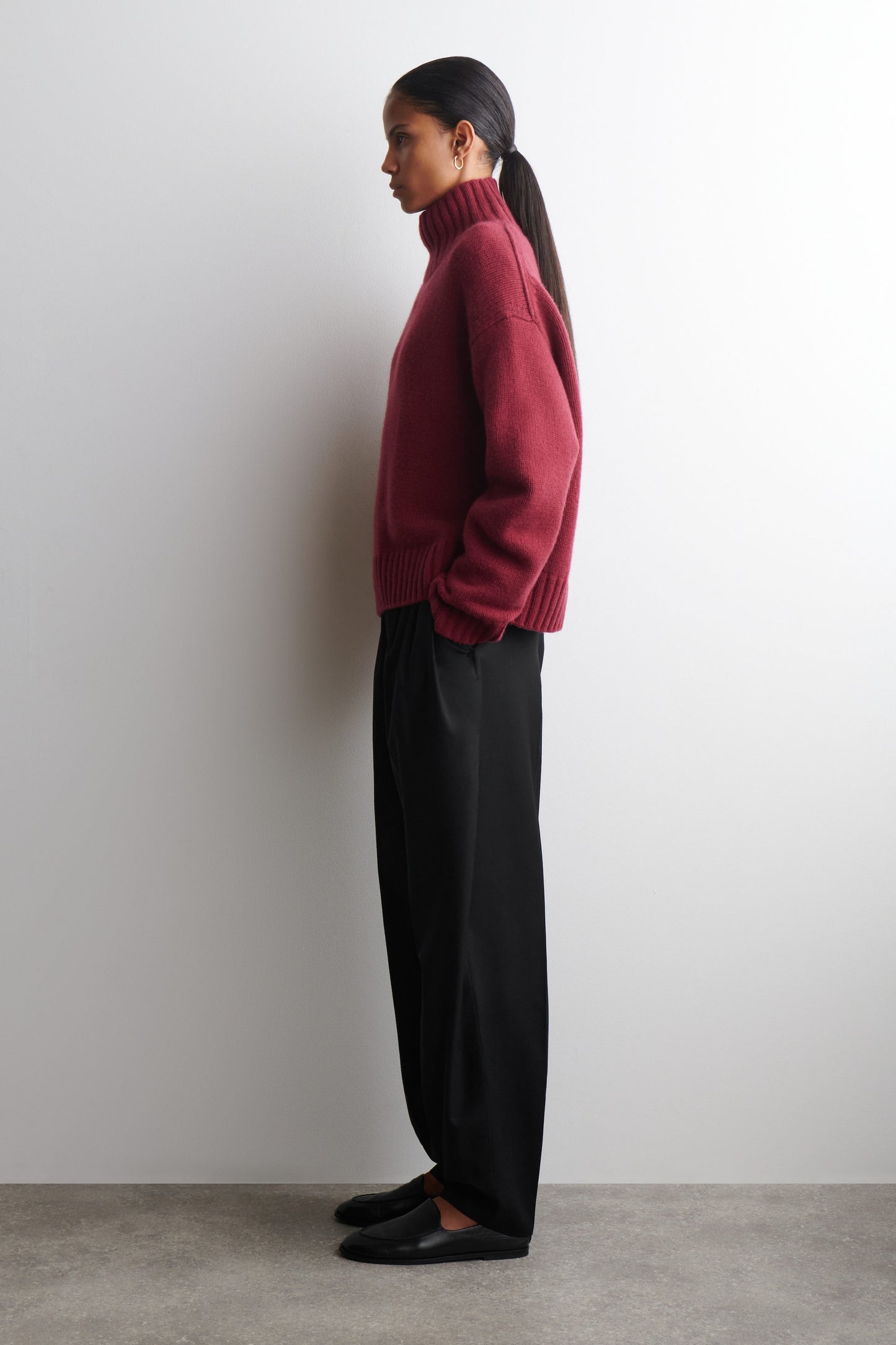 Chunky cashmere funnel-neck jumper