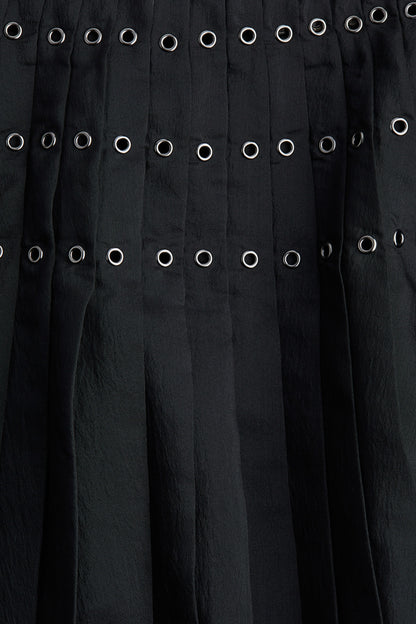 Eyelet-detail plissé skirt