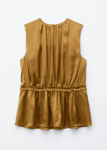 Sleeveless Silk Frill Top